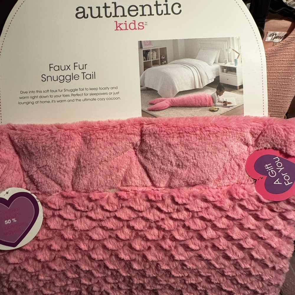 Authentic Lids Pink Faux Fur Snuggle Tail